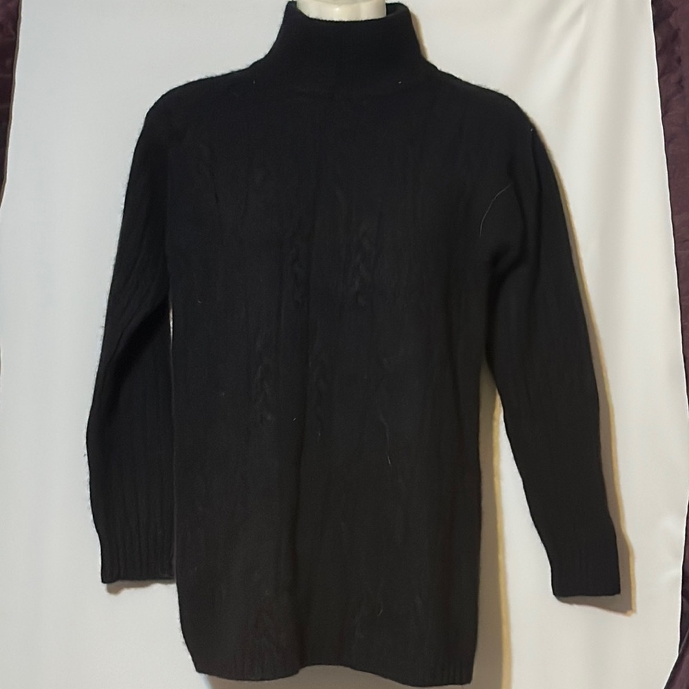 Pericles lambs wool, angora rabbit hair, nylon S turtleneck black heavy warm